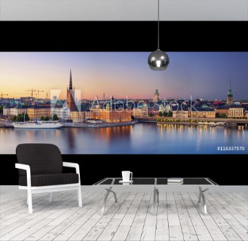 Picture of StockholmPanoramic image of Stockholm Sweden during sunset